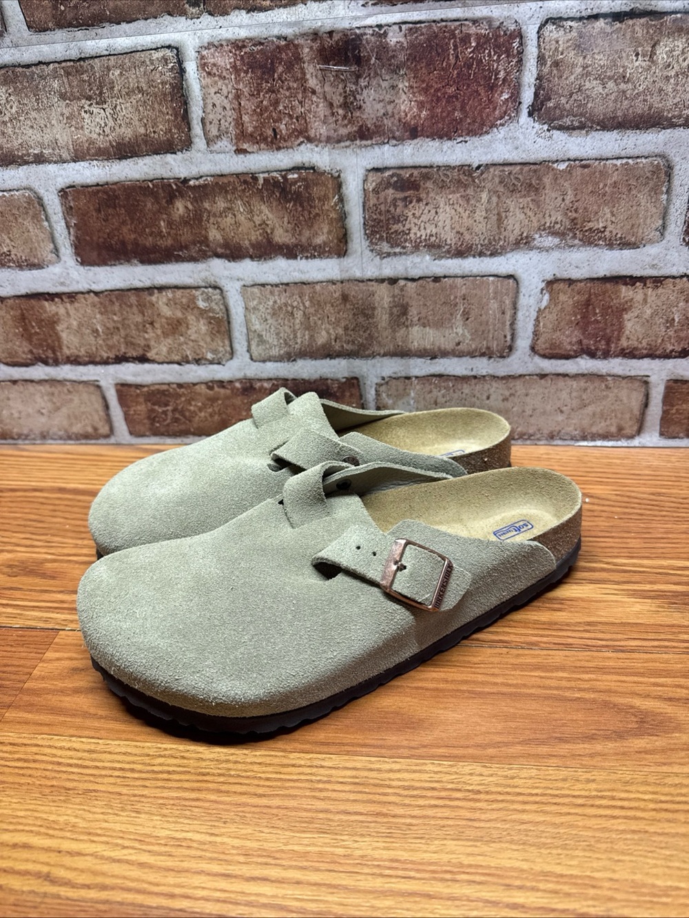 Birkenstock Boston Suede Clogs Beige Soft food Bed EU 40 Regular Fit W9/M7